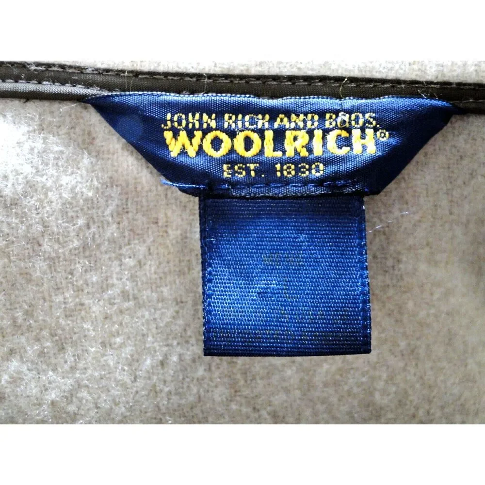 John Rich and Bros Woolrich Men's L Brown Wool Jacket Full Zip‎ Mock Neck